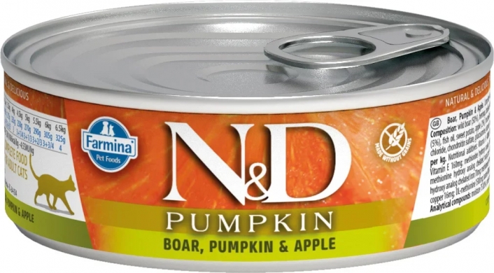 N&D Cat Pumpkin c кабаном, яблоком и тыквой влажный корм для кошек