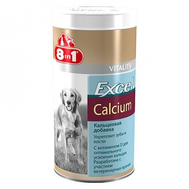 8 in1 Эксель Кальций кальциевая добавка для щенков и взрослых собак 155таб