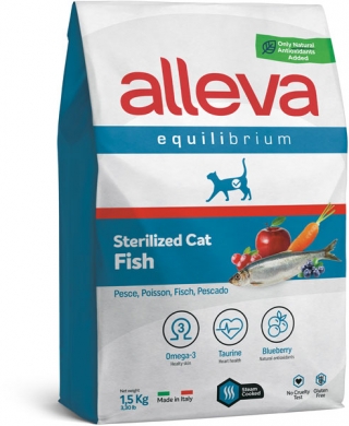 Alleva Equilibrium Sensitive с белой рыбой сухой корм для кастрированных котов и стерилизованных кошек
