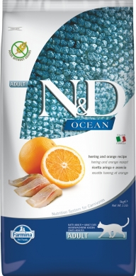 N&D Cat OCEAN сельдь и апельсин беззерновой сухой корм для кошек