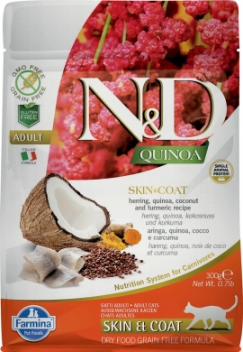 N&D Cat Quinoa сельдь и киноа для здоровья кожи и шерсти беззерновой сухой корм для кошек