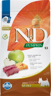 N&D Dog Pumpkin с олениной, яблоком и тыквой беззерновой сухой корм для собак мелких пород