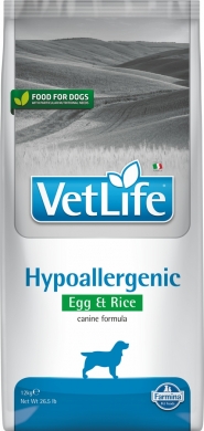 Vet Life Dog Hypoallergenic с яйцом и рисом диетический сухой корм для собак с пищевой аллергией