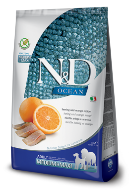 N&D Dog Ocean сельдь и апельсин беззерновой сухой корм для взрослых собак