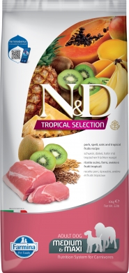 N&D Dog Tropical Selection Medium&Maxi со свининой и тропическими фруктами низкозерновой сухой корм для взрослых собак