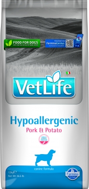 Vet Life Dog Hypoallergenic со свининой и картофелем диетический сухой корм для собак с пищевой аллергией