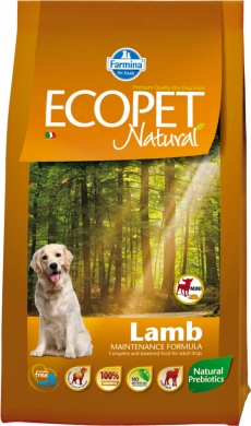 Ecopet Natural Lamb с ягненком сухой корм для взрослых собак