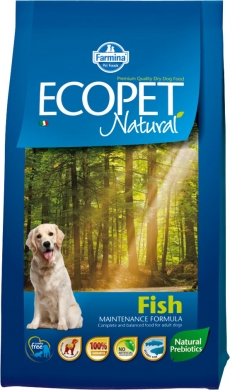 Ecopet Natural Fish c рыбой сухой корм для взрослых собак