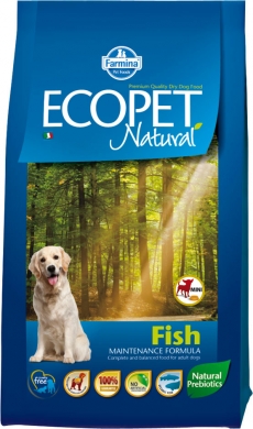 Ecopet Natural Fish Mini с рыбой сухой корм для взрослых собак мелких пород