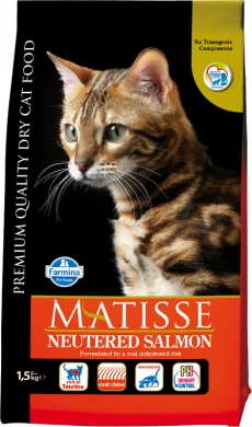 Matisse с лососем сухой корм для стерилизованных кошек и кастрированных котов