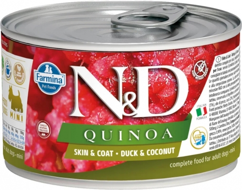 N&D Dog Quinoa с уткой,кокосом и киноа для здоровья кожи и шерсти влажный корм для собак мелких пород