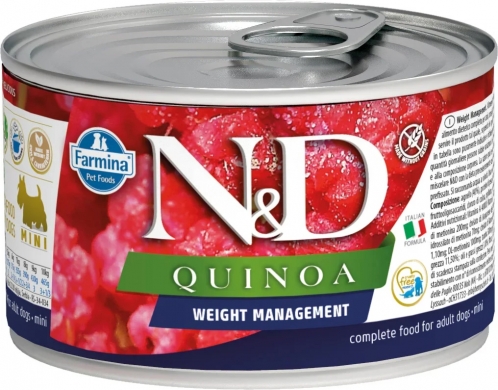 N&D Dog Quinoa с ягненком, брокколи и киноа для контроля веса влажный корм для собак мелких пород