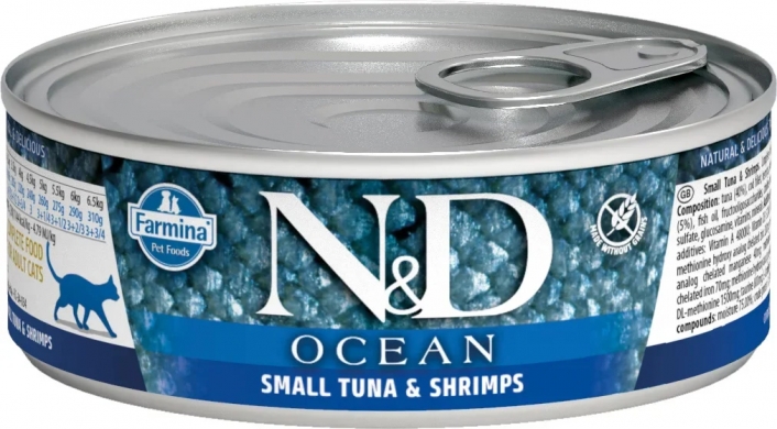 N&D Cat Ocean с тунцом, треской и креветками влажный корм для кошек