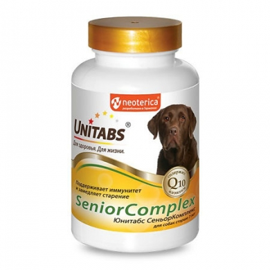 ЭкопромUnitabs SeniorComplex с Q10 витаминно-минеральный комплекс для пожилых собак старше 7лет 100таб