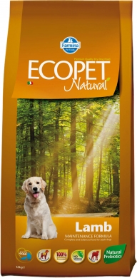 Ecopet Natural Lamb с ягненком сухой корм для взрослых собак