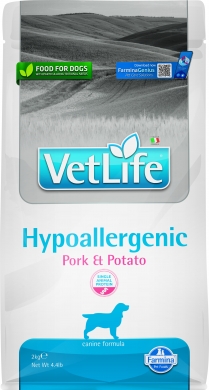 Vet Life Dog Hypoallergenic со свининой и картофелем диетический сухой корм для собак с пищевой аллергией