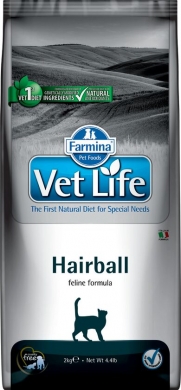 Vet Life Cat Hairball с курицей диетический сухой корм для кошек способствующий выведению комочков шерсти из кишечника