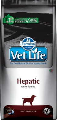 Vet Life Dog Hepatic с рыбой диетический сухой корм для собак при хронической печеночной недостаточности