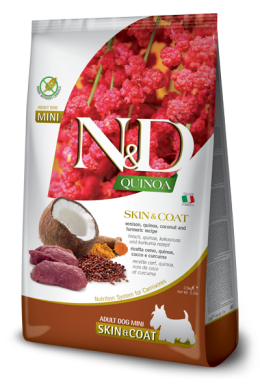 N&D Dog Quinoa с олениной и киноа для здоровья кожи и шерсти беззерновой сухой корм для собак мелких пород