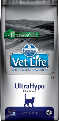 Vet Life Cat UltraHypo с рыбой диетический сухой корм для кошек с пищевой аллергией и/или пищевой непереносимость