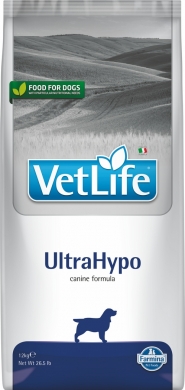 Vet Life Dog UltraHypo с рыбой диетический сухой корм для собак с пищевой аллергией и/или пищевой непереносимость