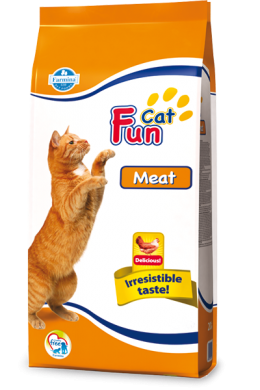 Fun Cat Meat с говядиной сухой корм для взрослых кошек