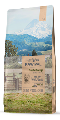 RawivalFinest with Wings с курицей и индейкой сухой корм для взрослых собак карликовых и мелких пород