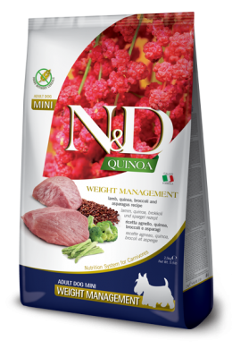 N&D Dog Quinoa с ягненком и киноа для контроля веса беззерновой сухой корм для собак мелких пород