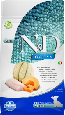 N&D Dog Ocean с треской, тыквой и дыней беззерновой сухой корм для щенков мелких пород