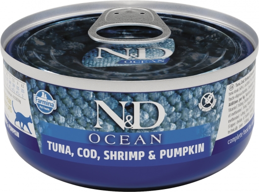 N&D Cat Ocean с тунцом, треской, креветками и тыквой влажный корм для кошек