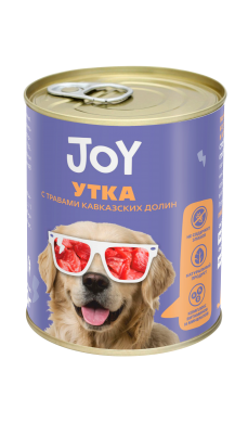 JOY с уткой беззерновой влажный корм для собак средних и крупных пород