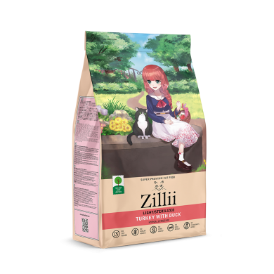 ZILLII Light/Sterilized Cat с индейкой и уткой сухой корм для кошек с избыточным весом и стерилизованных