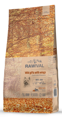 RawivalWild Gifts with Wings с уткой и фазаном сухой корм для взрослых собак карликовых и мелких пород