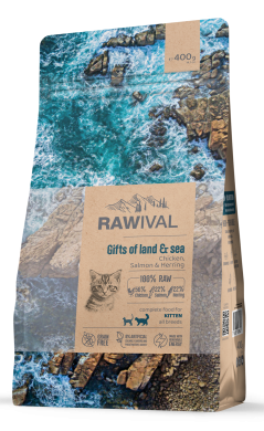RawivalGifts of Land&Sea с курицей и рыбой сухой корм для котят
