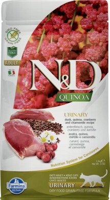 N&D Cat Quinoa с уткой и киноа для профилактики мочекаменной болезни беззерновой сухой корм для кошек