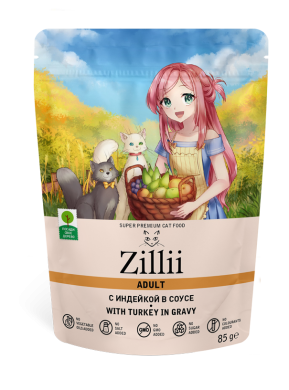 ZILLII Adult Cat Turkey с индейкой в соусе влажный корм для кошек