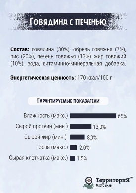 ТерриториЯАмур с говядиной и печенью влажный корм для собак