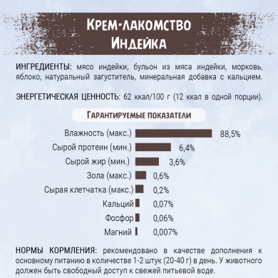 ТерриториЯКавказ Крем-лакомство с индейкой для кошек упаковка