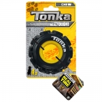  Tonka Мяч рифленый с канатом игрушка для собак цвет желтый/черный 10,2см