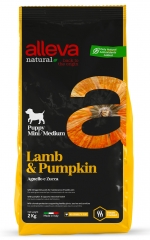 "Alleva Natural с ягненком и тыквой" низкозерновой сухой корм для щенков мелких и средних пород