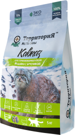 ТерриториЯ "Кавказ" с индейкой и брусникой сухой корм для стерилизованных кошек и кастрированных котов