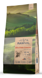 Rawival "Gifts of Fields&Branches" с ягненком и перепелом сухой корм для щенков карликовых и мелких пород
