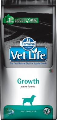 Vet Life Dog Growth с курицей диетический сухой корм для щенков с нарушением роста и при дефиците питательных веществ