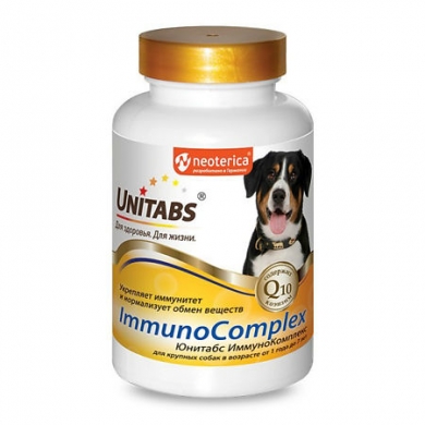 ЭкопромUnitabs ImmunoComplex с Q10 витаминно-минеральный комплекс для собак крупных собак 100таб