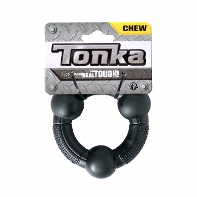 Tonka Кольцо рифленое игрушка для собак цвет черный 10,2см