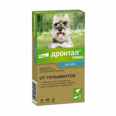ЭланкоДронтал плюс антигельминтное средство для собак 6таб