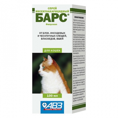 АгроветзащитаБарс спрей инсектоакарицидный для кошек 100мл