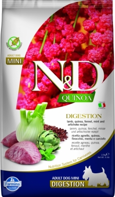 N&D Dog Quinoa с ягненком и киноа для поддержки пищеварения беззерновой сухой корм для собак мелких пород