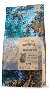 RawivalGifts of Land&Sea с курицей и рыбой сухой корм для взрослых кошек