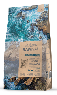 RawivalGifts of Land&Sea с курицей и рыбой сухой корм для котят